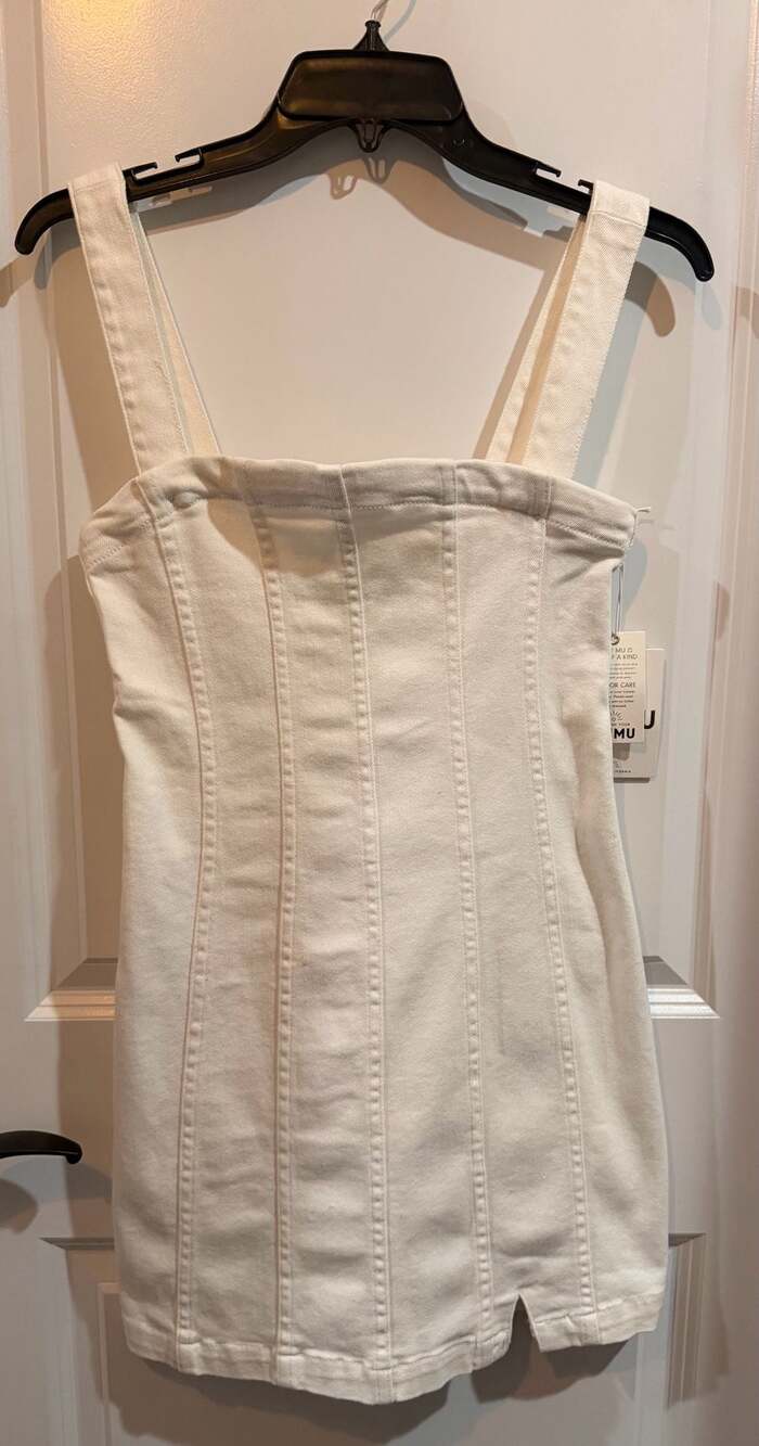 Brand New Show Me Your MuMu White Strap Mini Dress